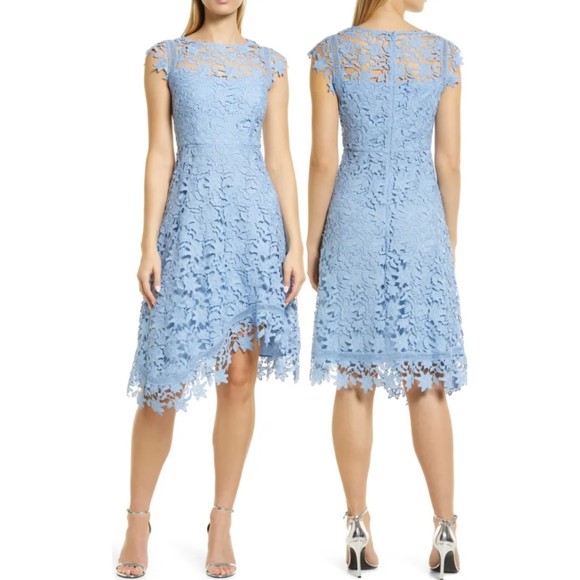 ELIZA J Asymmetric Cocktail Light Blue Dress
